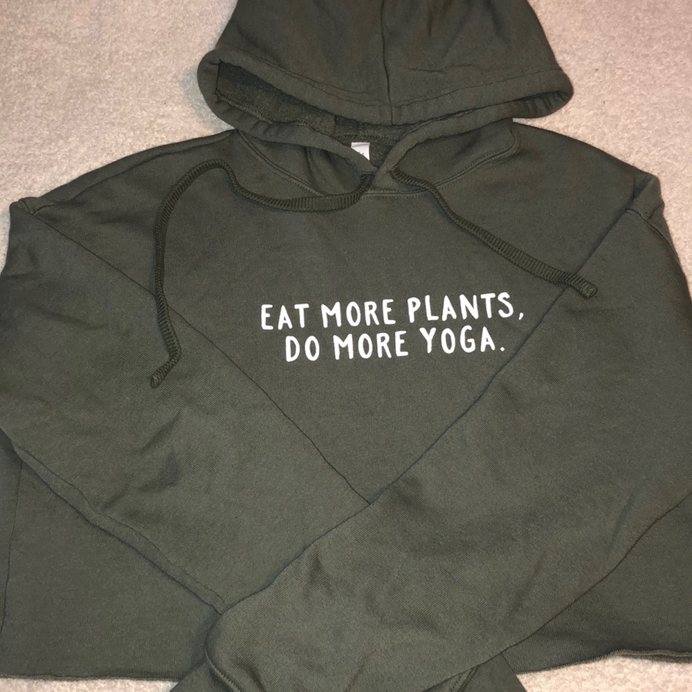 Eat More Plants, Do More Yoga Crop Hoody